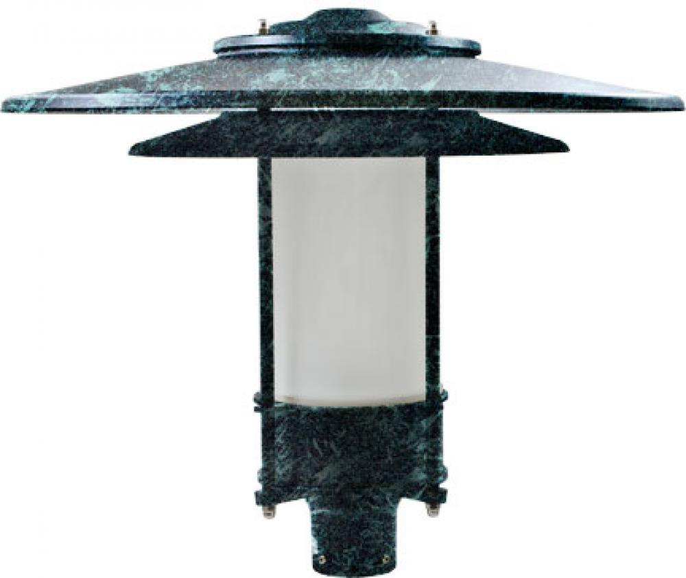 LARGE HAT TOP POST LIGHT FIXTURE FROSTED GLASS LED 20W