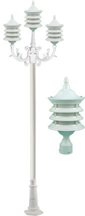 Dabmar GM1803-LED16-W - STEPHANIE POST THREE LIGHT FIX 3 X LED 16W 120V