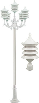 Dabmar GM1805-LED16-W - STEPHANIE POST FIVE LIGHT FIX 5 X LED 16W 120V