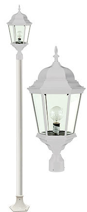 Dabmar GM2301-LED30-W - POST TOP FIX W/ CLEAR GLASS LED 30W 120V