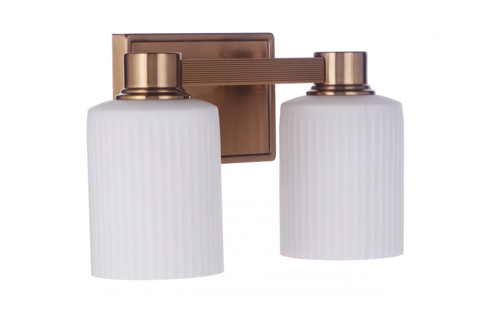 Bretton 2 Light Vanity in Satin Brass