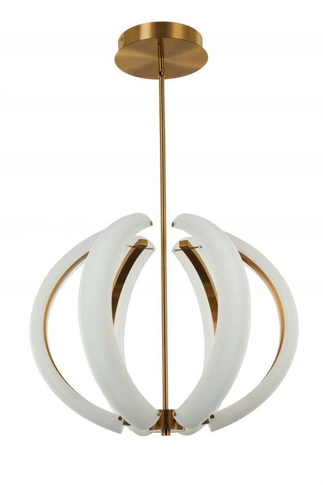 Unwind Small LED Pendant in Satin Brass