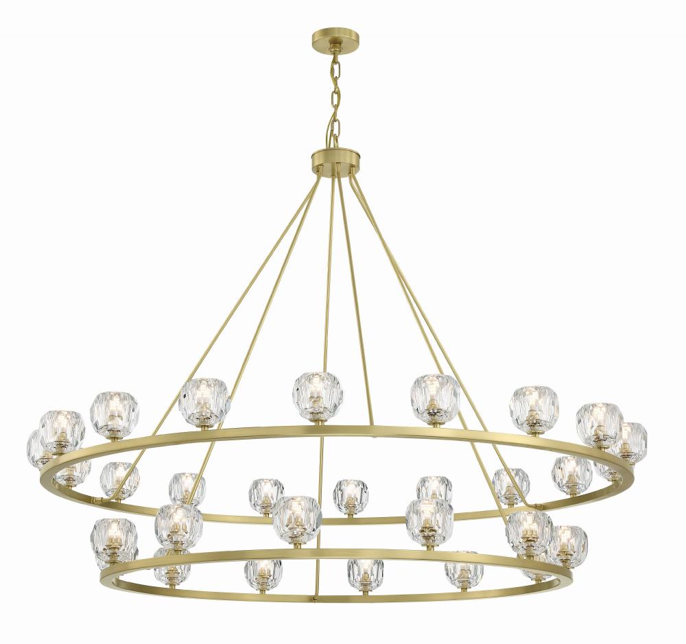 Aragon 30 Light LED Soft Brass Chandelier