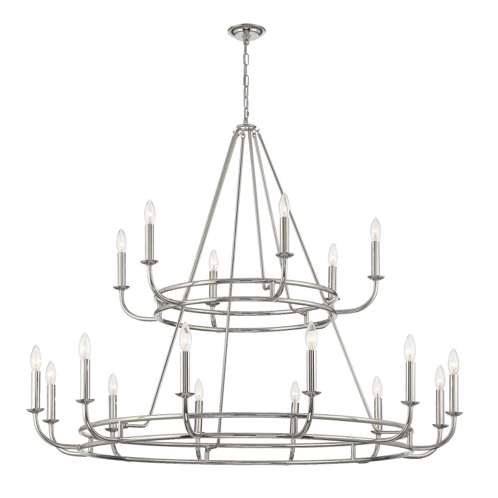 Bailey 18 Light Polished Nickel Chandelier