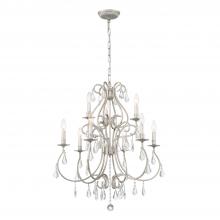 Crystorama 5019-OS-CL-S - Ashton 9 Light Swarovski Strass Crystal Olde Silver Chandelier