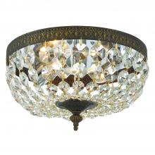 Crystorama 710-EB-CL-MWP - Crystorama 2 Light Hand Cut Crystal English Bronze Flush Mount