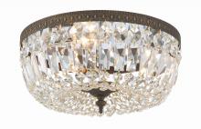 Crystorama 714-EB-CL-MWP - Crystorama 3 Light English Bronze Hand Cut Crystal Flush Mount