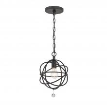 Crystorama 9220-BK - Solaris 1 Light Black Mini Pendant