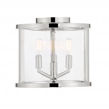 Crystorama DEV-B8003-PN_CEILING - Libby Langdon Devon 3 Light Polished Nickel Semi Flush Mount