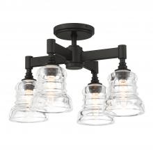 Crystorama GRG-1045-MK - Gregory 4 Light Matte Black Semi Flush Mount