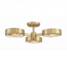 Crystorama ORS-733-MG - Orson 3 Light Modern Gold Semi Flush Mount