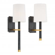 Crystorama WES-9901-BK-GA - Weston 1 Light Black + Antique Gold Sconce