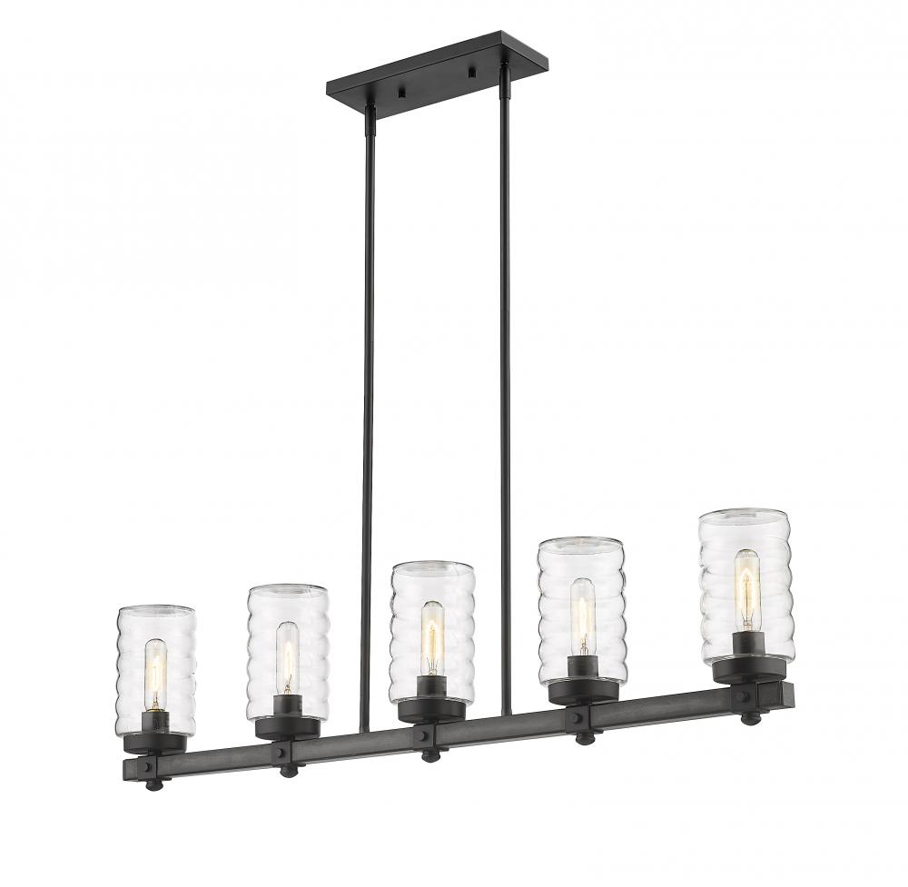 5 Light Outdoor Linear Chandelier