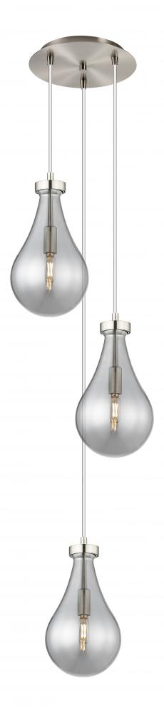 Owego - 3 Light - 13 inch - Brushed Satin Nickel - Multi Pendant