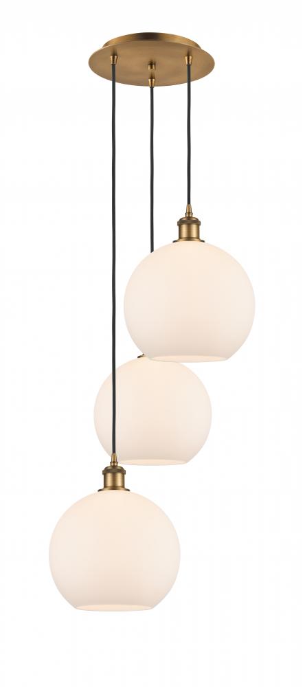 Athens - 3 Light - 17 inch - Brushed Brass - Cord Hung - Multi Pendant