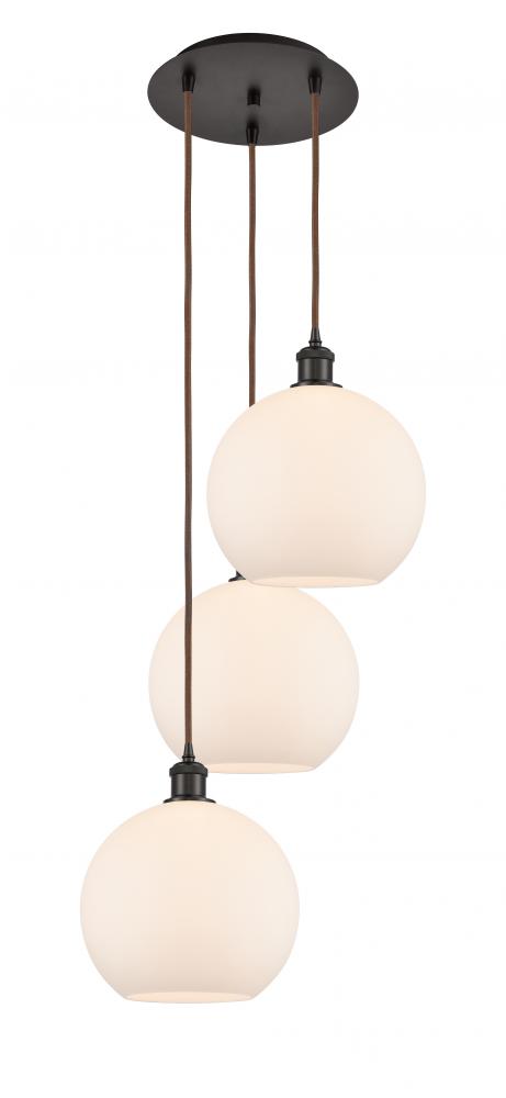 Athens - 3 Light - 17 inch - Oil Rubbed Bronze - Cord Hung - Multi Pendant