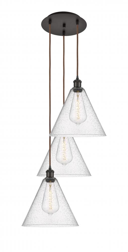 Berkshire - 3 Light - 19 inch - Oil Rubbed Bronze - Cord Hung - Multi Pendant