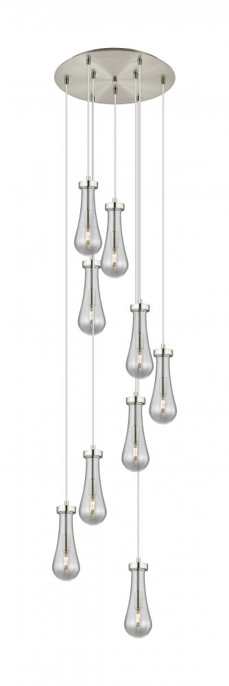 Owego - 9 Light - 19 inch - Brushed Satin Nickel - Multi Pendant