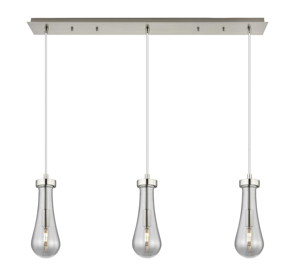 Owego - 3 Light - 37 inch - Brushed Satin Nickel - Linear Pendant