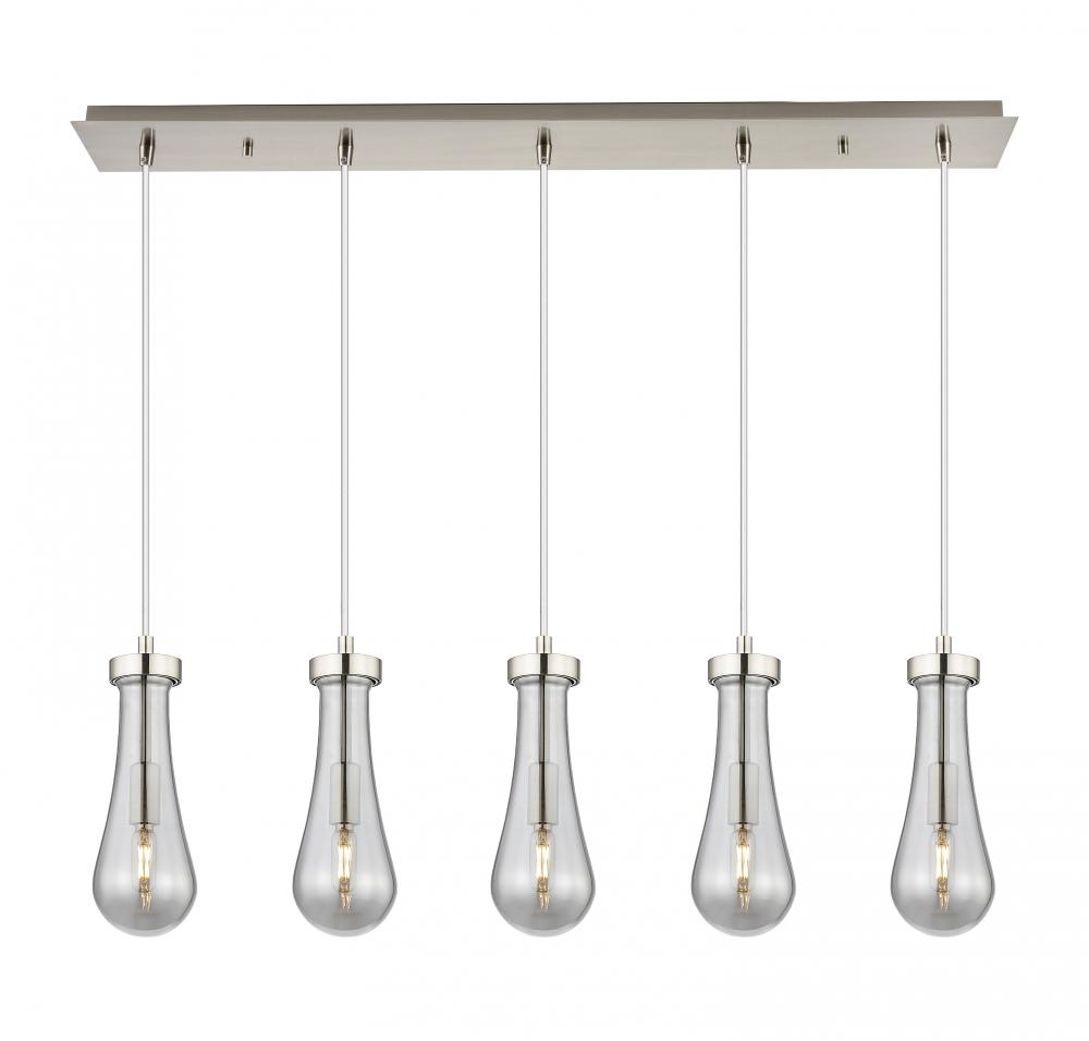 Owego - 5 Light - 37 inch - Brushed Satin Nickel - Linear Pendant