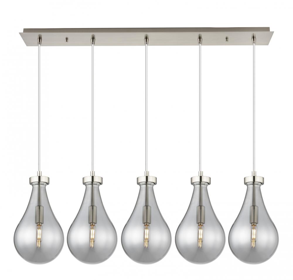 Owego - 5 Light - 37 inch - Brushed Satin Nickel - Linear Pendant