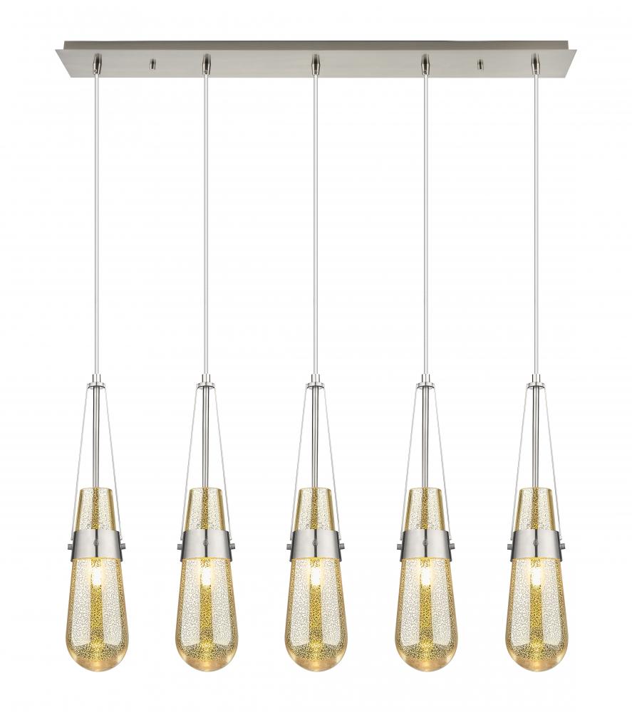 Milan - 5 Light - 36 inch - Brushed Satin Nickel - Linear Pendant