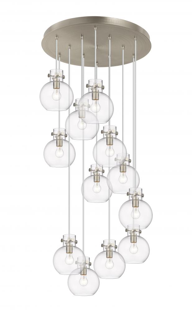 Newton Sphere - 12 Light - 27 inch - Brushed Satin Nickel - Cord hung - Multi Pendant