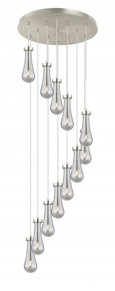 Owego - 12 Light - 24 inch - Brushed Satin Nickel - Multi Pendant