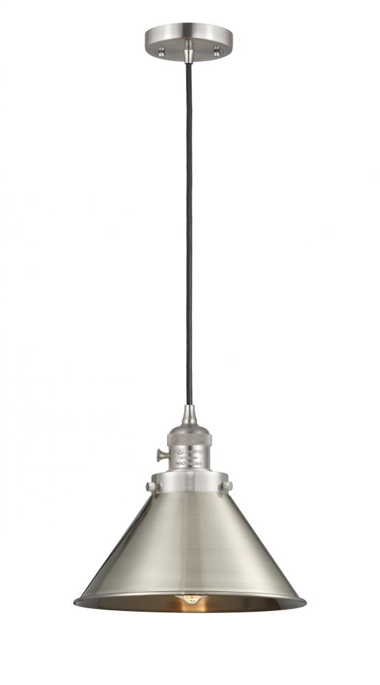 Briarcliff - 1 Light - 10 inch - Brushed Satin Nickel - Cord hung - Mini Pendant