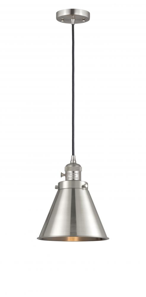 Appalachian - 1 Light - 8 inch - Brushed Satin Nickel - Cord hung - Mini Pendant