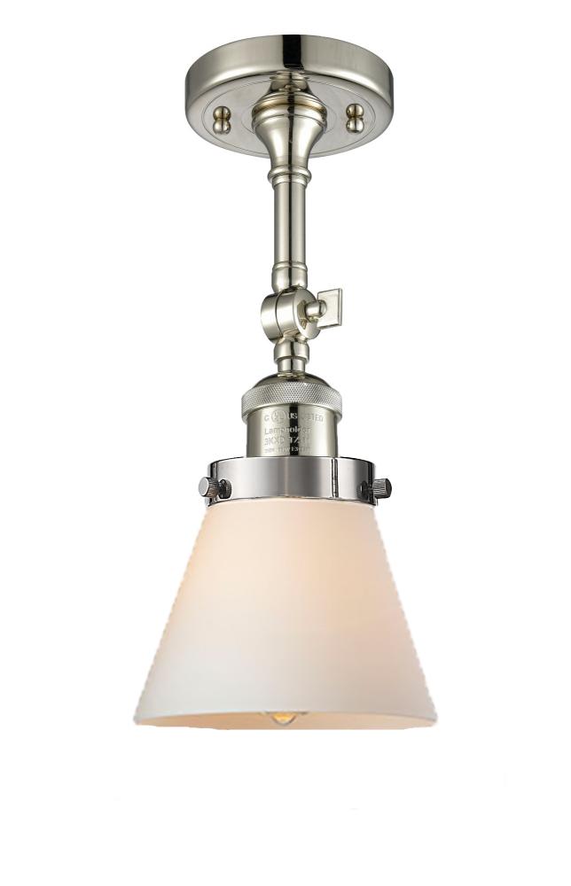 Cone - 1 Light - 6 inch - Polished Nickel - Semi-Flush Mount