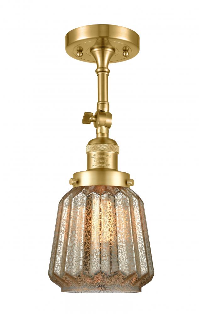 Chatham - 1 Light - 7 inch - Satin Gold - Semi-Flush Mount