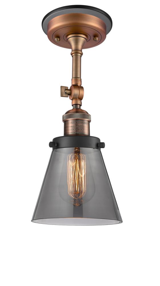 Cone - 1 Light - 6 inch - Antique Copper - Semi-Flush Mount