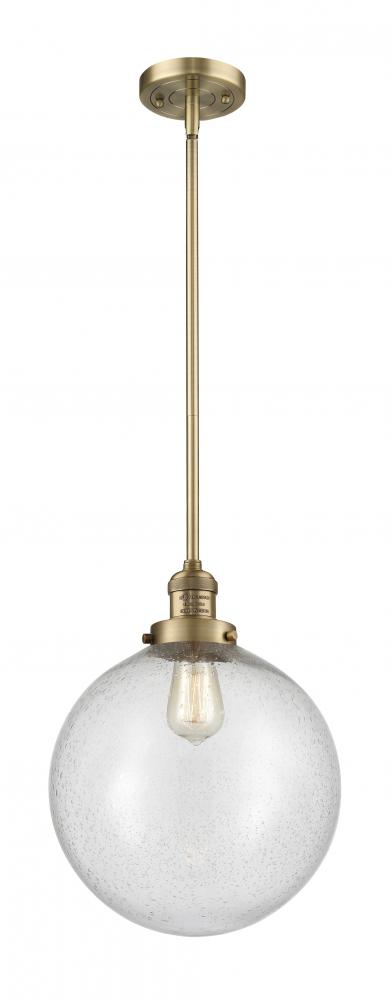 Beacon - 1 Light - 12 inch - Brushed Brass - Stem Hung - Mini Pendant