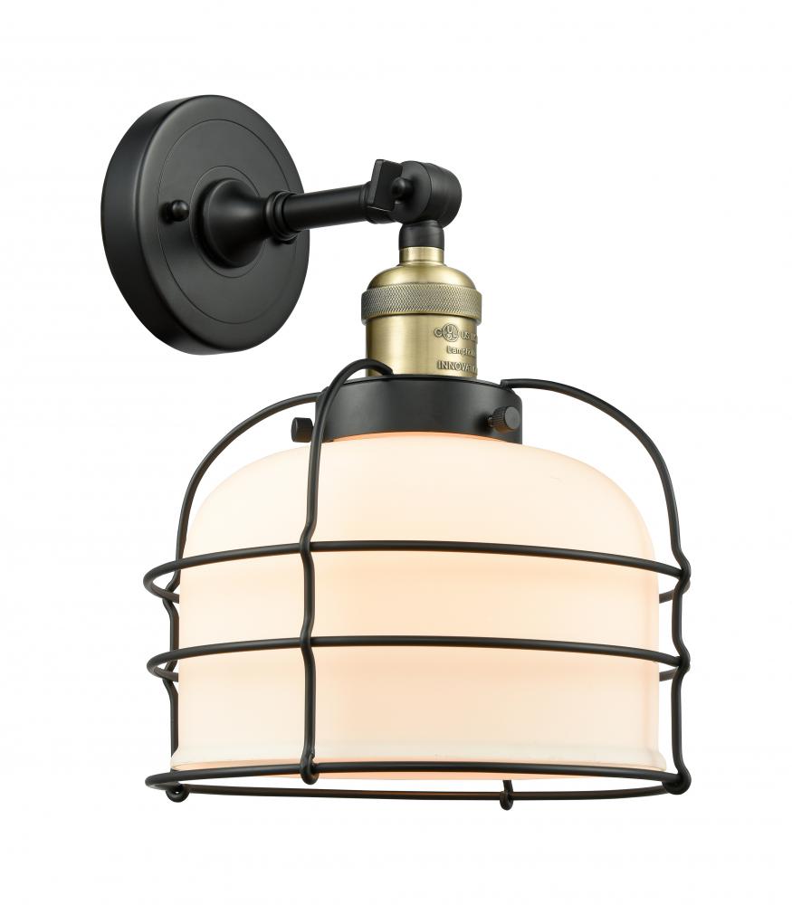 Bell Cage - 1 Light - 9 inch - Black Antique Brass - Adjustable Sconce