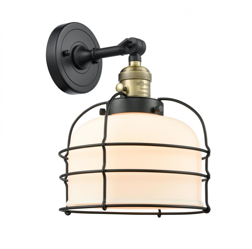 Bell Cage - 1 Light - 9 inch - Black Antique Brass - Adjustable Sconce