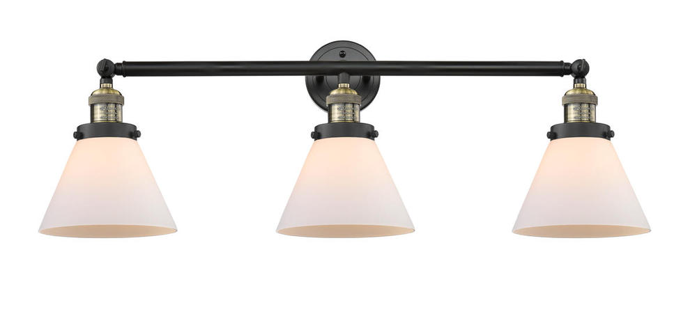 Cone - 3 Light - 32 inch - Black Antique Brass - Bath Vanity Light