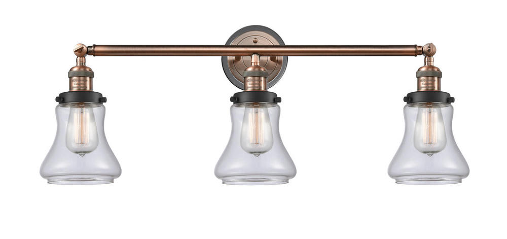 Bellmont - 3 Light - 30 inch - Antique Copper - Bath Vanity Light