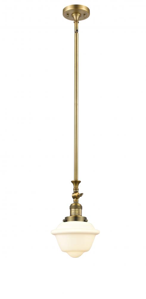 Oxford - 1 Light - 7 inch - Brushed Brass - Stem Hung - Adjustable Mini Pendant