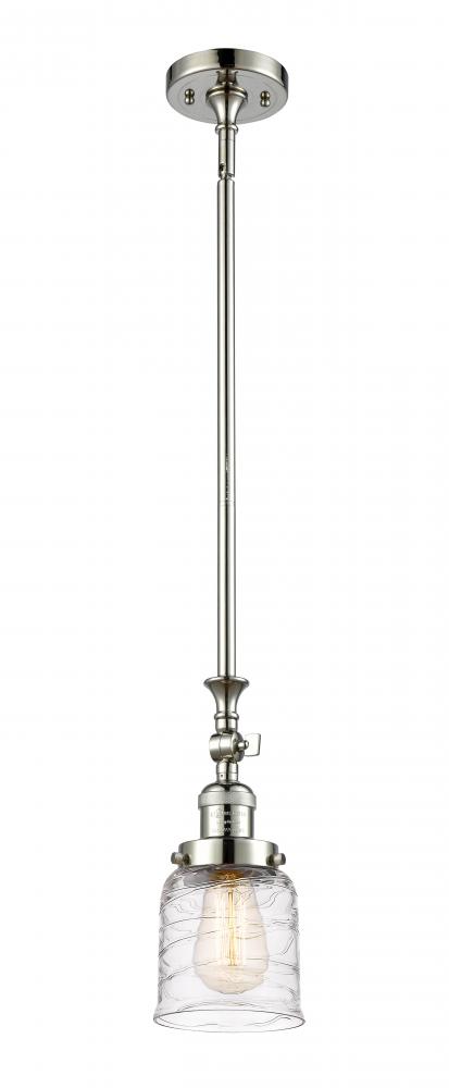 Bell - 1 Light - 5 inch - Polished Nickel - Stem Hung - Adjustable Mini Pendant