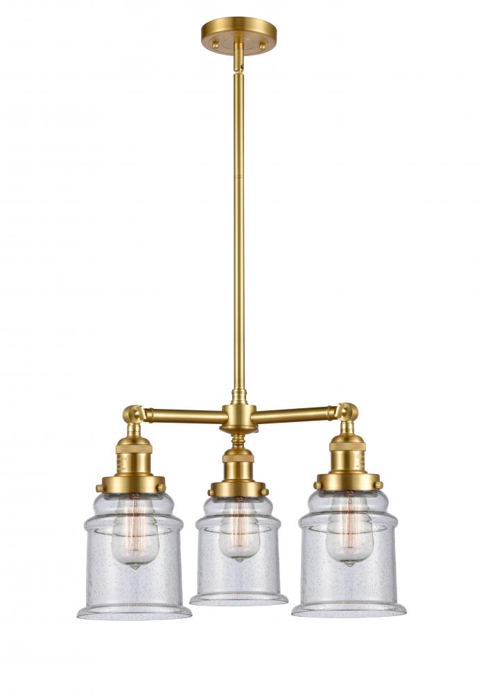 Canton - 3 Light - 18 inch - Satin Gold - Stem Hung - Chandelier