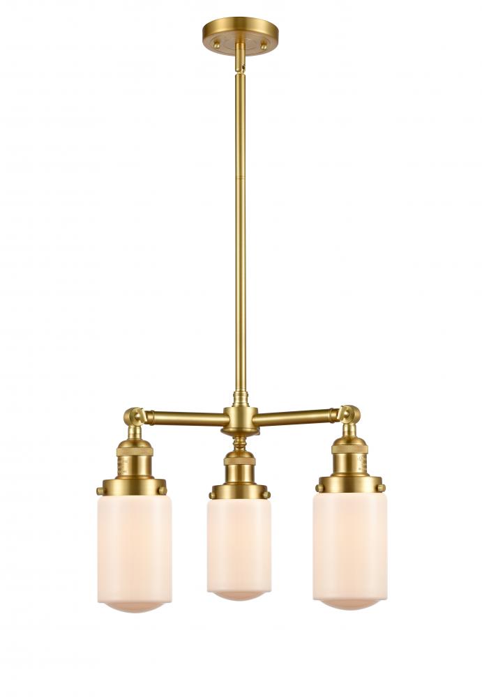 Dover - 3 Light - 17 inch - Satin Gold - Stem Hung - Chandelier