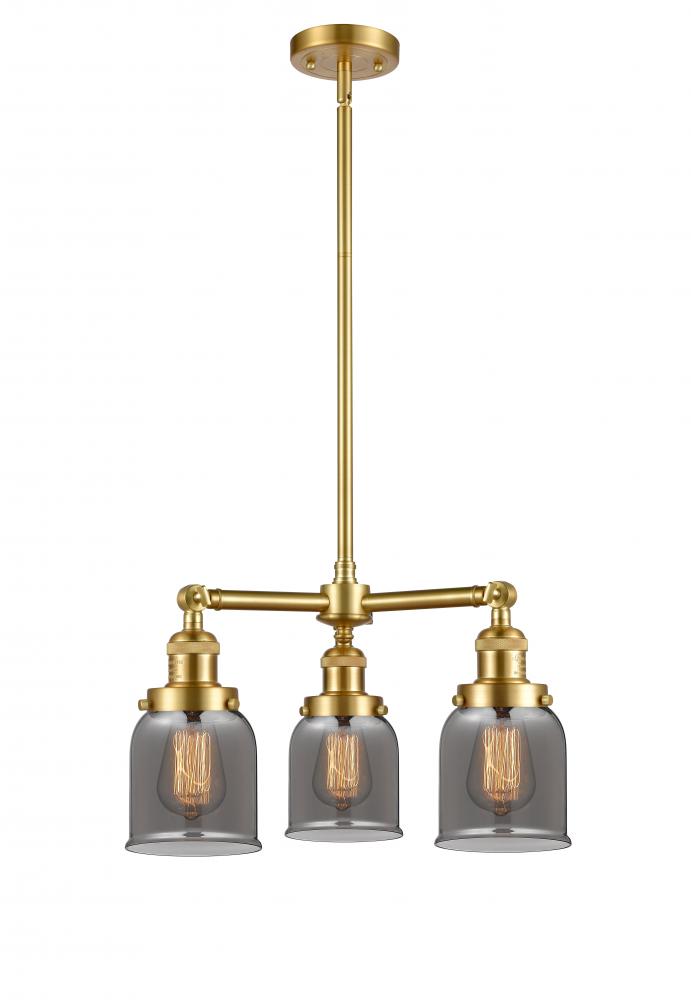 Bell - 3 Light - 19 inch - Satin Gold - Stem Hung - Chandelier