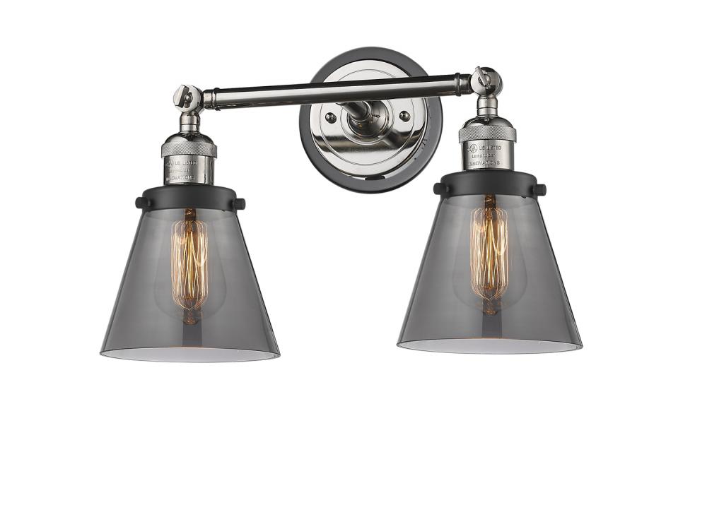 Cone - 2 Light - 16 inch - Polished Nickel - Bath Vanity Light