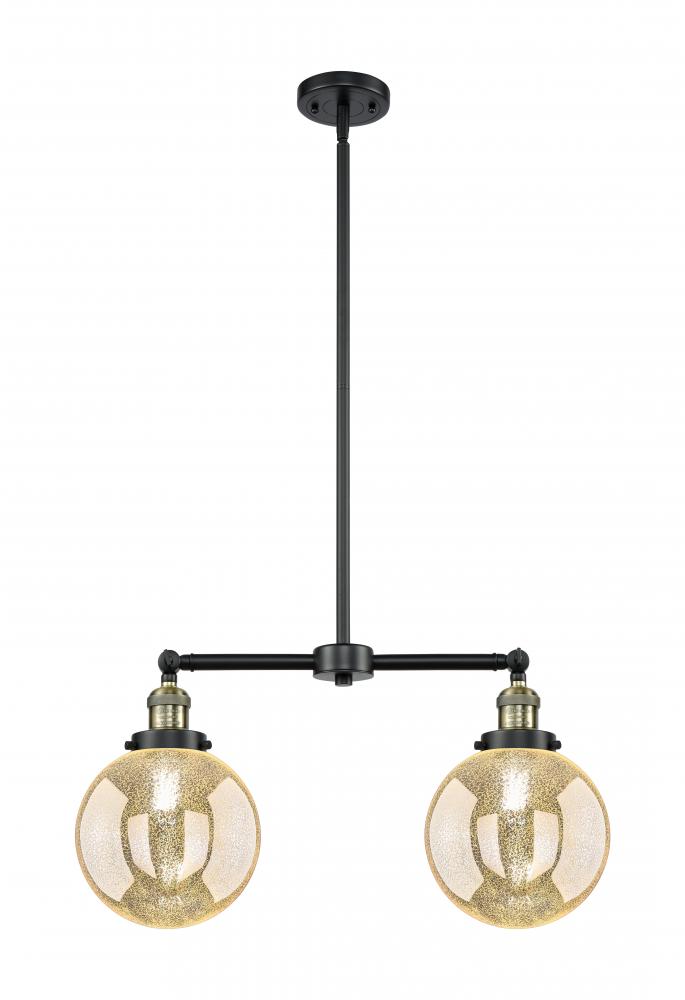 Beacon - 2 Light - 25 inch - Black Antique Brass - Stem Hung - Island Light