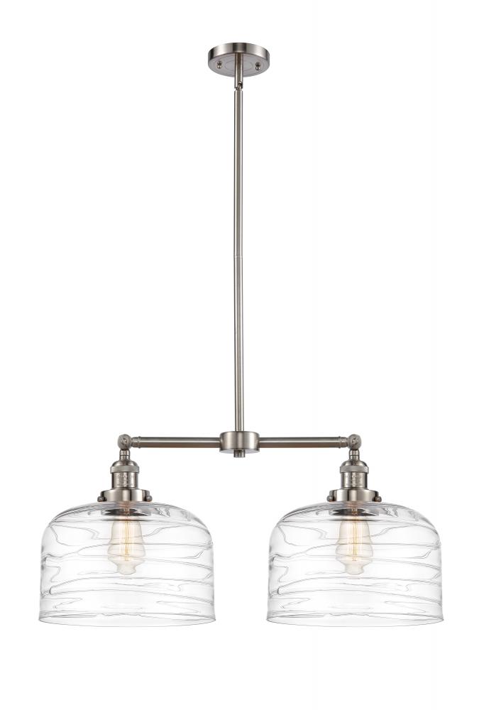 Bell - 2 Light - 21 inch - Brushed Satin Nickel - Stem Hung - Island Light