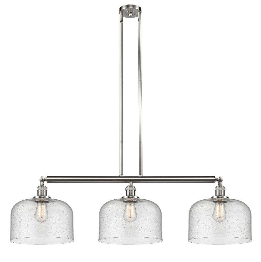 Bell - 3 Light - 42 inch - Brushed Satin Nickel - Stem Hung - Island Light