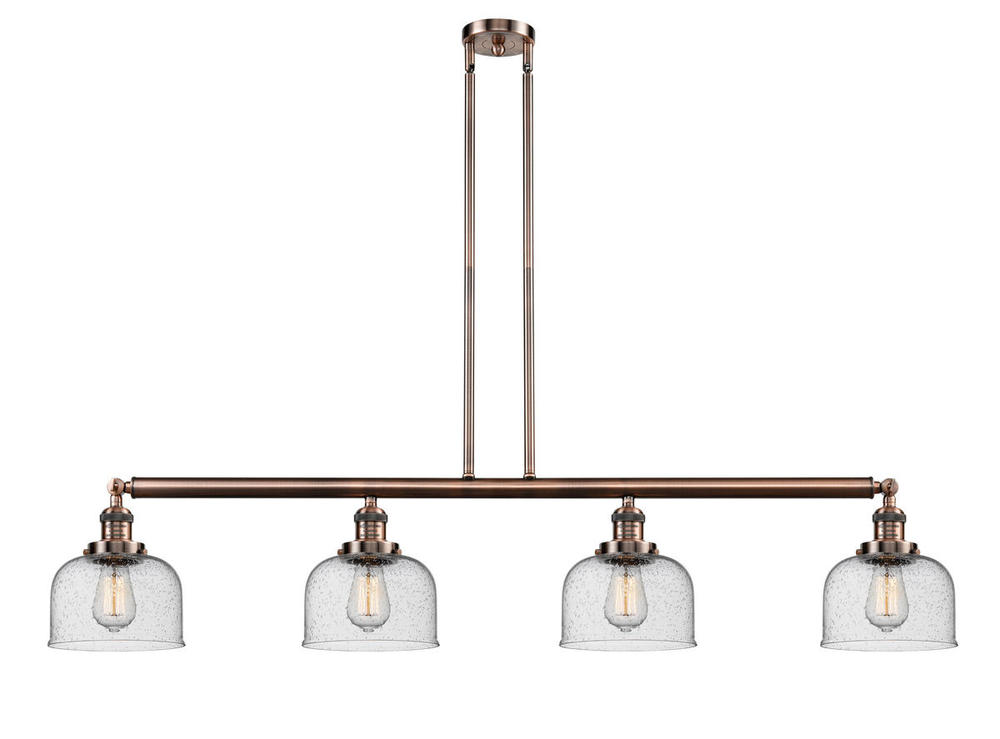 Bell - 4 Light - 53 inch - Antique Copper - Stem Hung - Island Light