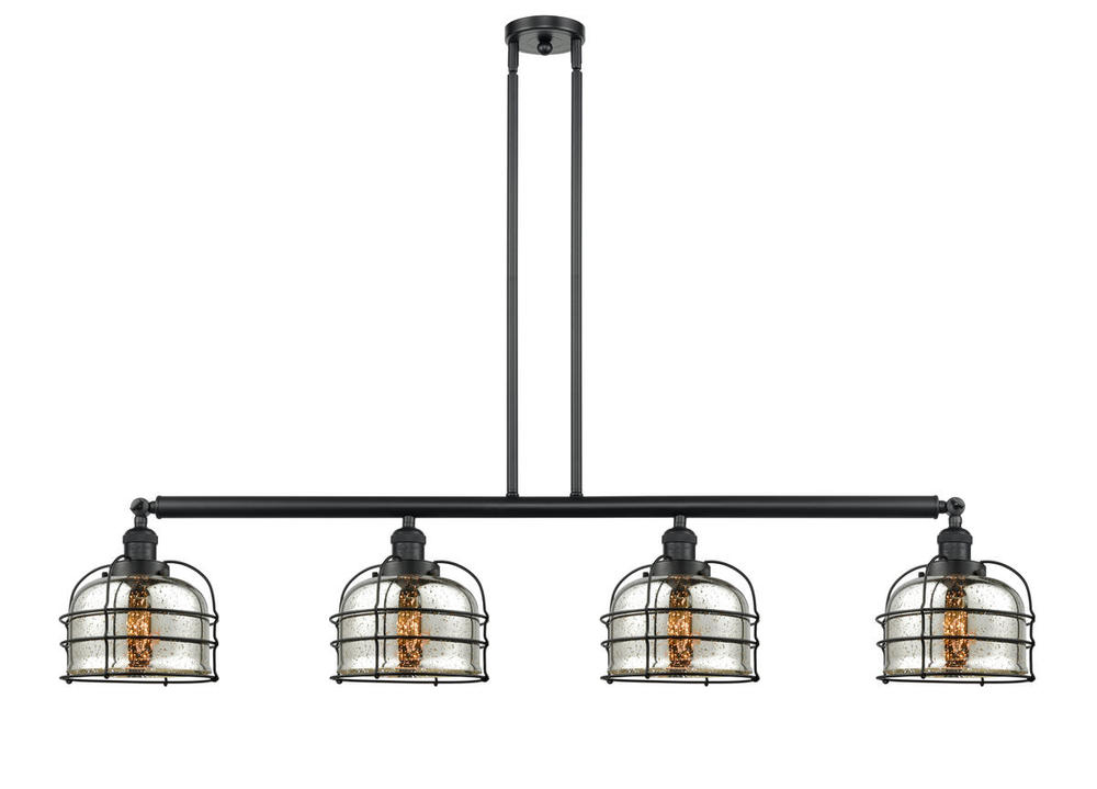 Bell Cage - 4 Light - 53 inch - Matte Black - Stem Hung - Island Light