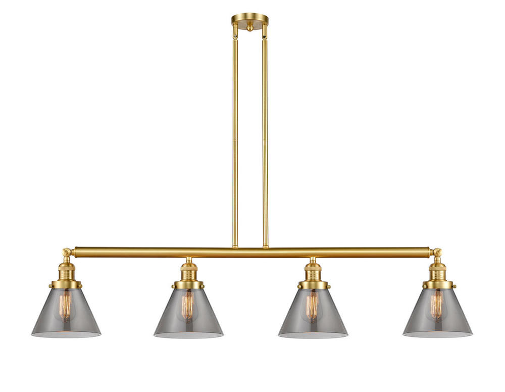 Cone - 4 Light - 52 inch - Satin Gold - Stem Hung - Island Light